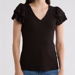 1.STATE Flutter Sleeve Rib Top